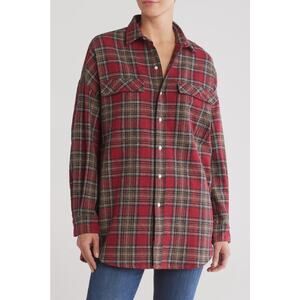 FRANK & EILEEN NWOT McLoghlin Utility Shirt Sz XS/S Red Texture Plaid $328 MSRP